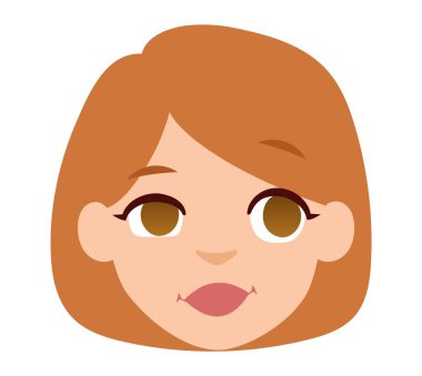 Gülümseyen kadın vektör çizim.