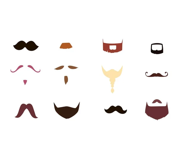 Silueta de bigote vectorial aislada — Vector de stock