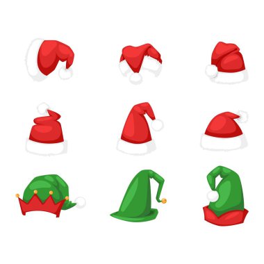 Noel Baba Noel şapka vektör çizim.