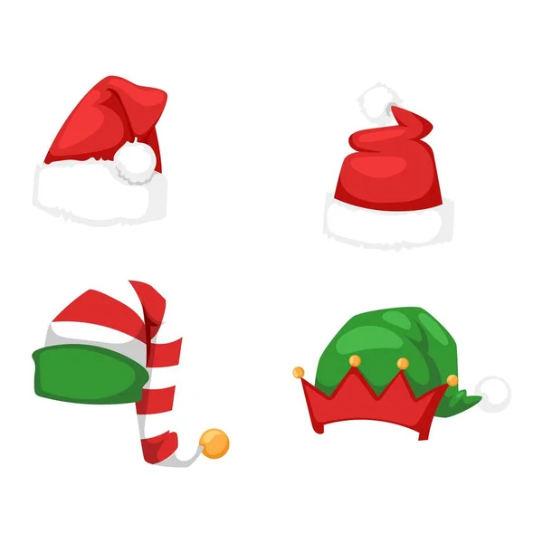 Santa Jul hatt vektorillustration. — Stock vektor