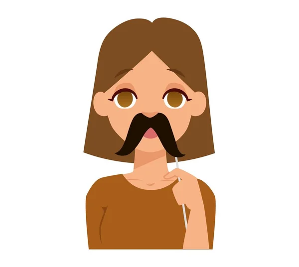 Mujer emoji cara vector — Vector de stock