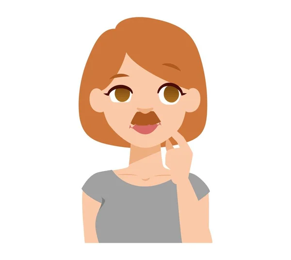 Mujer emoji cara vector — Vector de stock