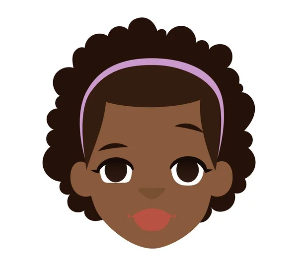 Afro-americano menina vetor ilustração . —  Vetores de Stock