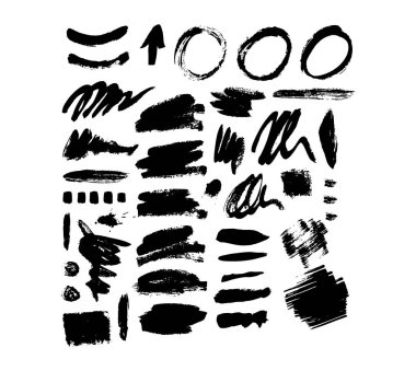 Fırça konturu vektör seti.