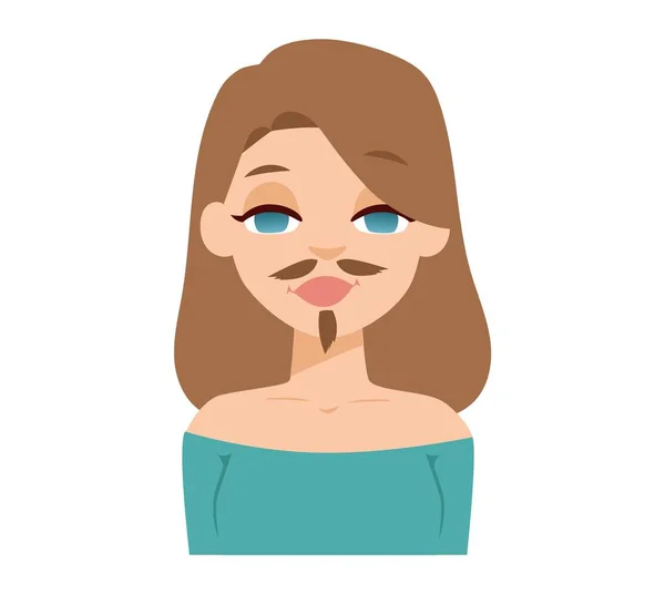 Mujer emoji cara vector — Archivo Imágenes Vectoriales