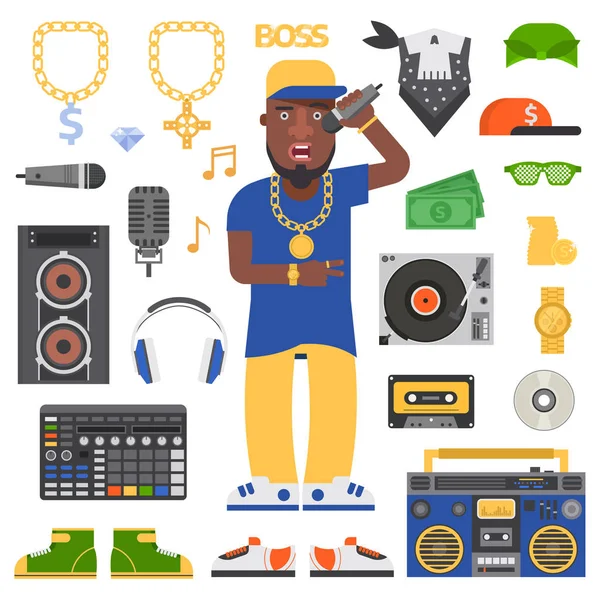 Hip hop man vector. — Stockvector