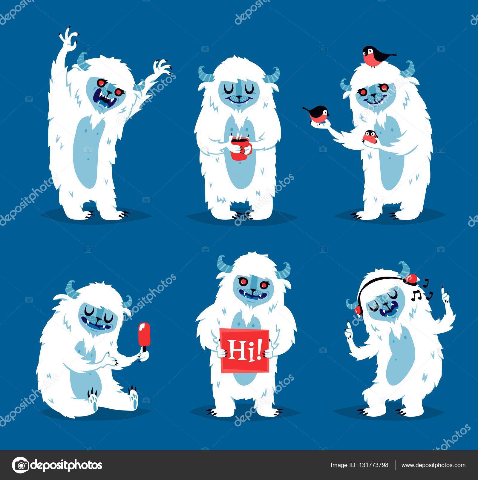 Cute yeti biigfoot monsters vector set. Stock Vector Image by ©adekvat #131773798 Cute yeti biigfoot monsters vector set. Stock Vector Image by ©adekvat #131773798