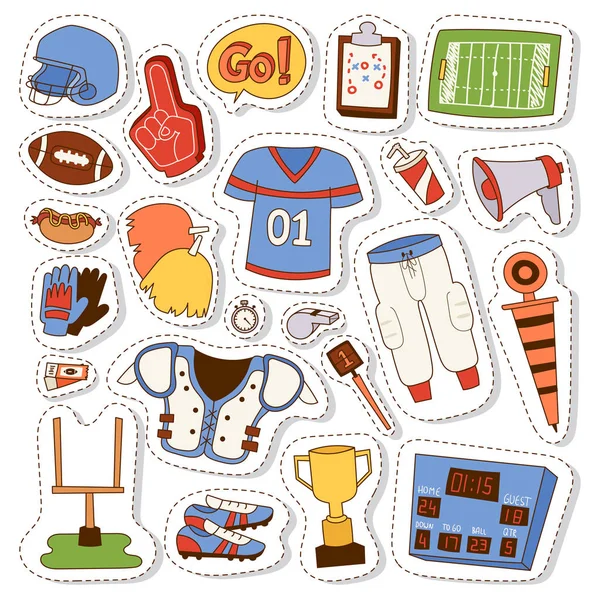 American football icons vector set.