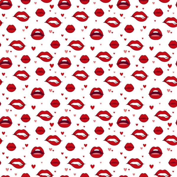 Woman lips seamless pattern — Stock Vector