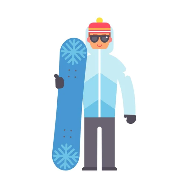 Ski snowboard man vector. — Stockvector