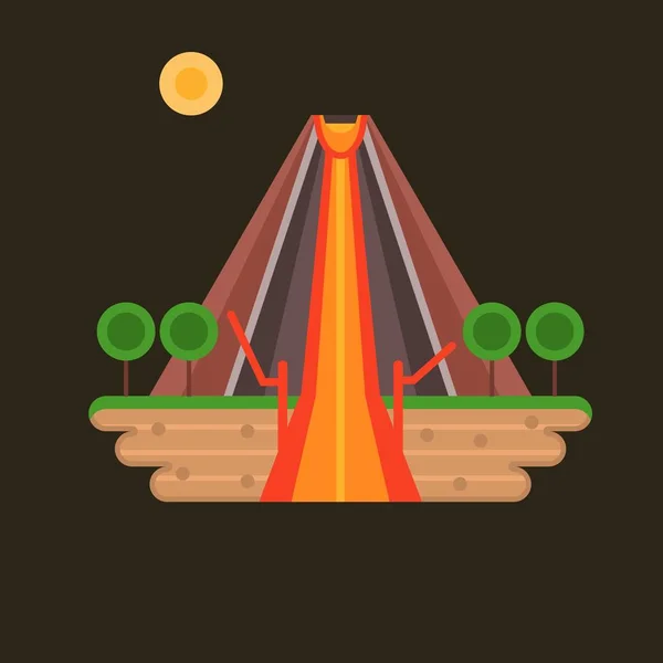 Ilustração do vetor do vulcão . — Vetor de Stock