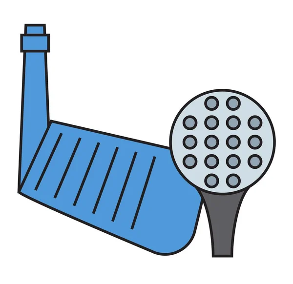 Golf putter and ball on white background. — Stock Vector