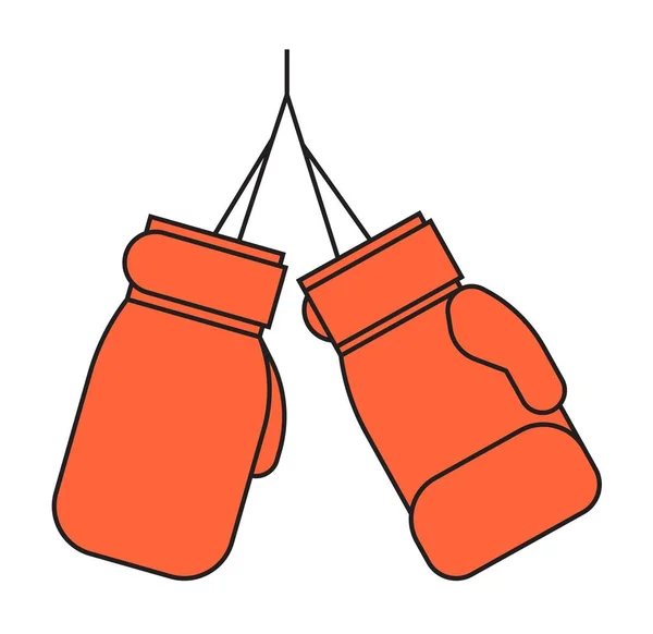 Par de guantes de boxeo de cuero rojo vector . — Vector de stock