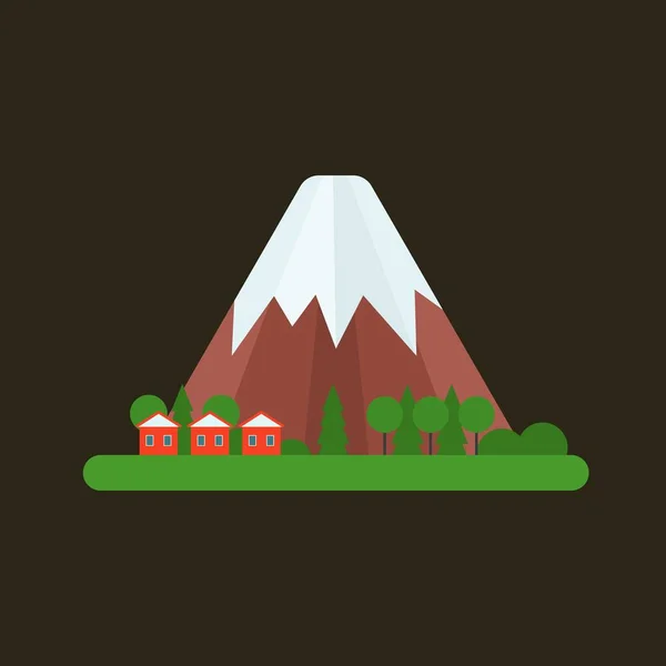 Illustration vectorielle du volcan . — Image vectorielle