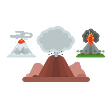 Volkan vektör çizim.