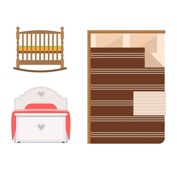 Vector bed icon set. — Stock Vector