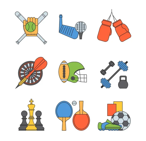 Juego de vectores de iconos deportivos . — Vector de stock