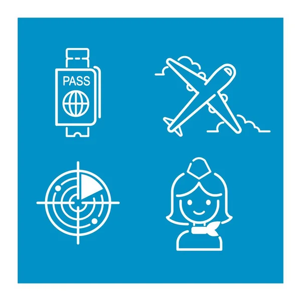 Aviation icons vector set. — Stock Vector