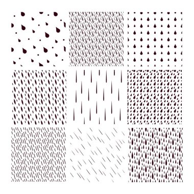 Desen vektör set yağmur damlaları