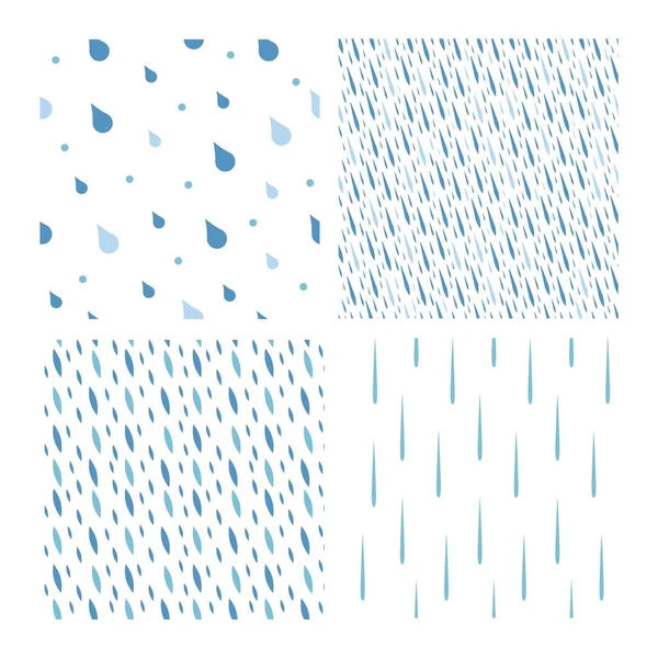 Ensemble vectoriel gouttes de pluie — Image vectorielle