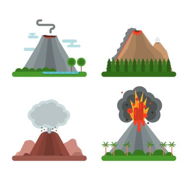 Volkan vektör çizim ayarla.