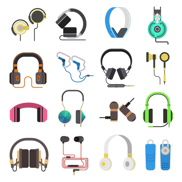 Auriculares vector conjunto. — Vector de stock