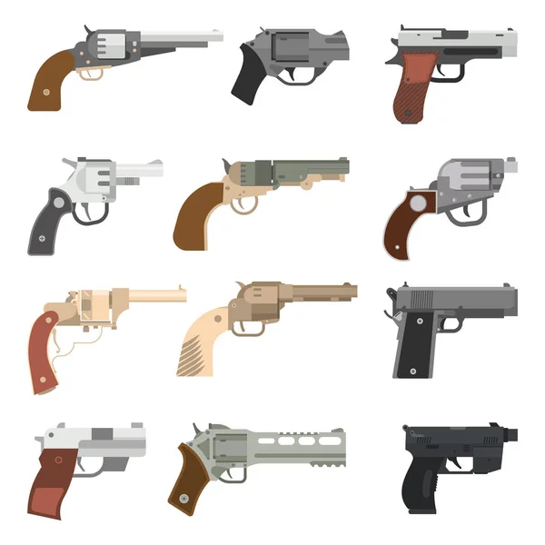 Armas vetor handguns coleção . —  Vetores de Stock