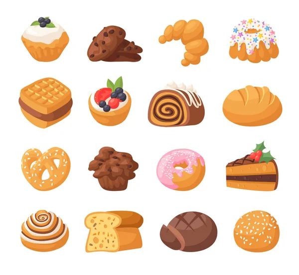 Gâteaux à biscuits vecteur isolé . — Image vectorielle