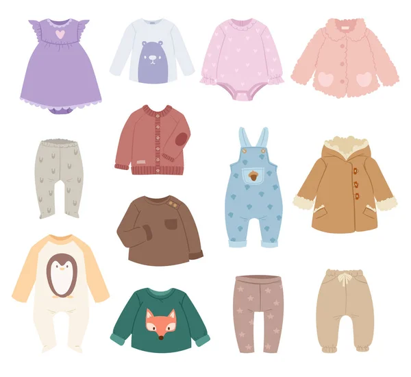 Säuglinge Baby Kinderkleidung Vektor. — Stockvektor