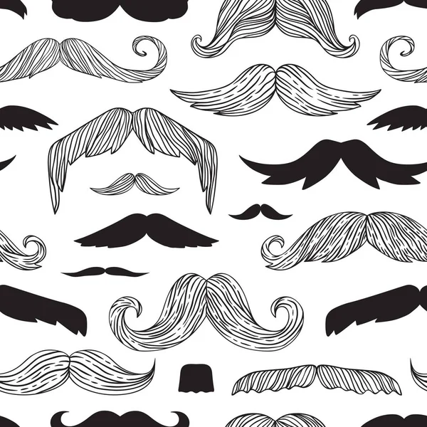 Mustaches patrón sin costura vector . — Vector de stock
