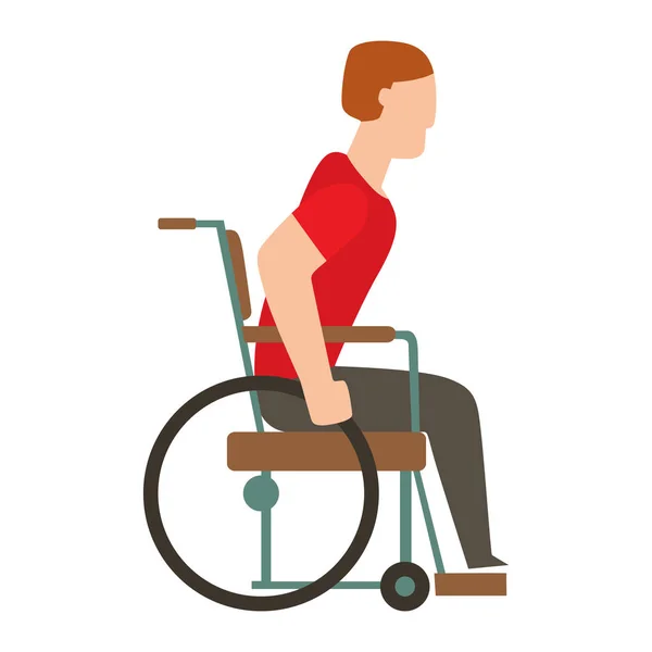 Travma kaza tekerlekli sandalye Emanet vektör insanlar siluet — Stok Vektör