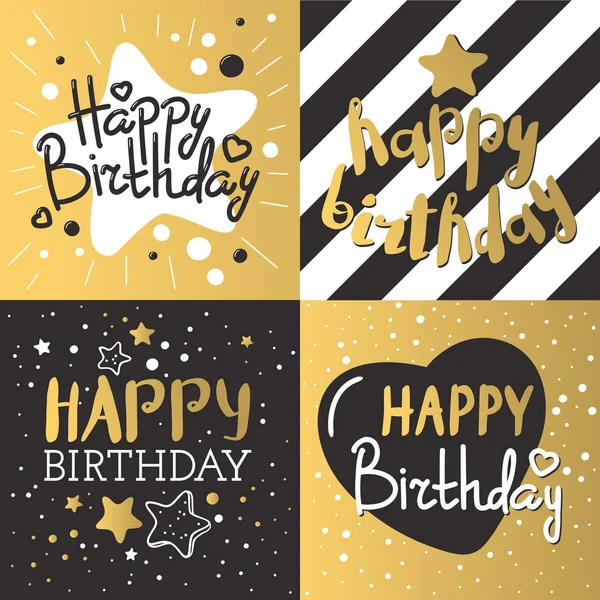 Set of beautiful birthday invitation cards vector. — Stock Vector