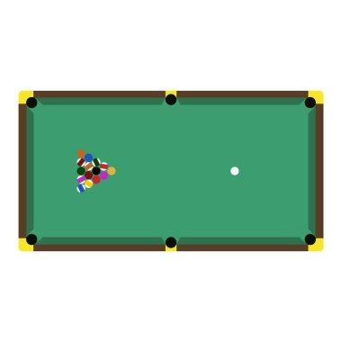 Bilardo Oyun tablo ekipman vektör.