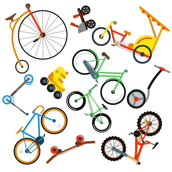 Bicicleta estilo plano aislado sobre fondo blanco vector ilustración — Vector de stock