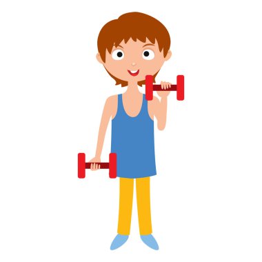 Halter vektör ile genç çocuk.