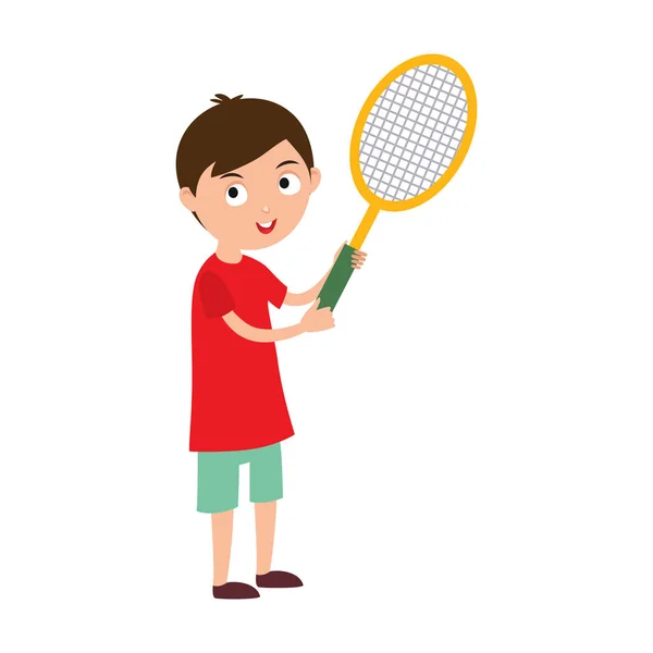 Goed uitziende tennis speler vector. — Stockvector