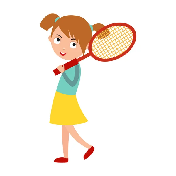 Goed uitziende tennis speler vector. — Stockvector