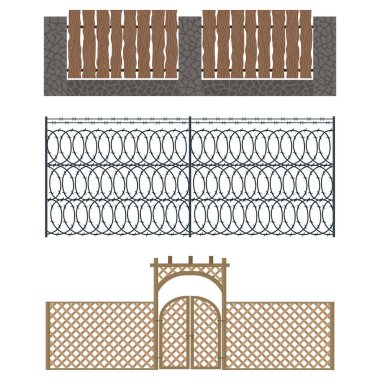 Çitler ve gates izole vektörünün farklı tasarımlar.