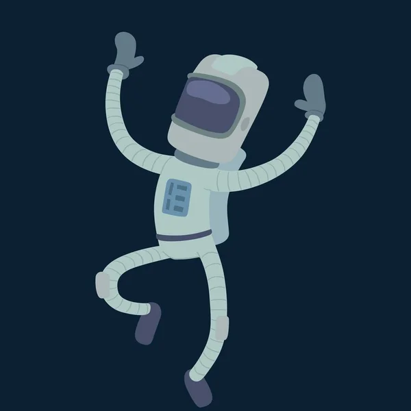 Милый астронавт в космосе, работает и веселится . — стоковый вектор