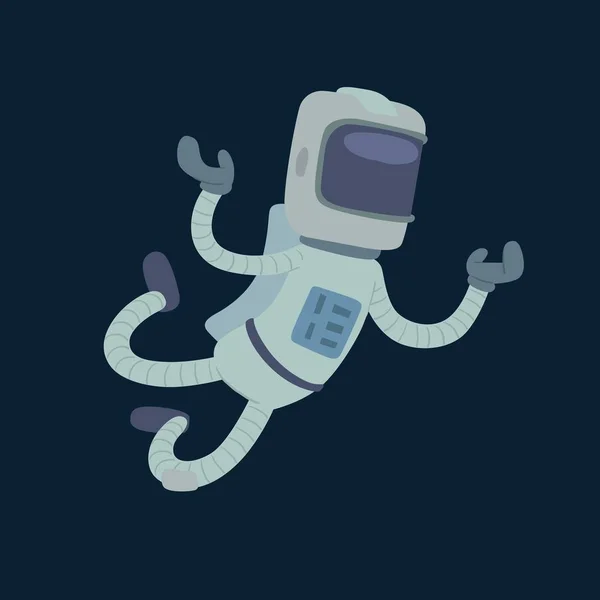 Mignon astronaute dans l'espace, travaillant et s'amusant . — Image vectorielle