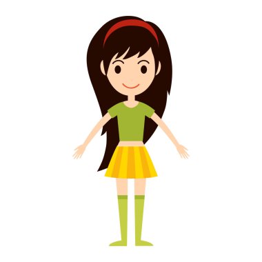 Güzel vektör çizgi film kız moda.