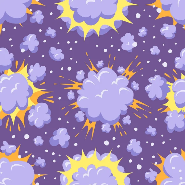 Bomb explosion effect seamless pattern vector. — Stock Vector