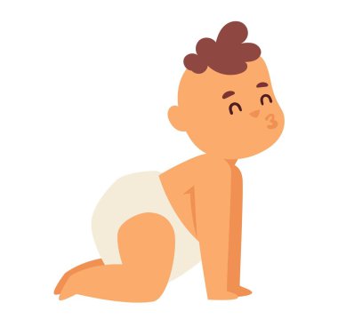 Bebek gülümsemek yüz vektör çizim.