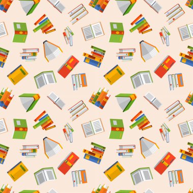 Kitaplar Dikişsiz desen vektör çizim