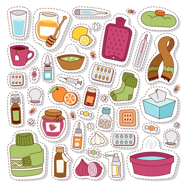 Flu influenza icons vector. — Stock Vector