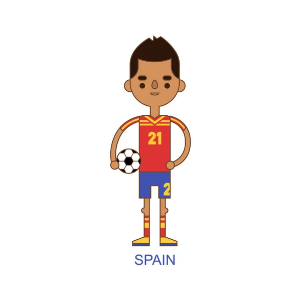 国家西班牙足球足球球员矢量图 — 图库矢量图片