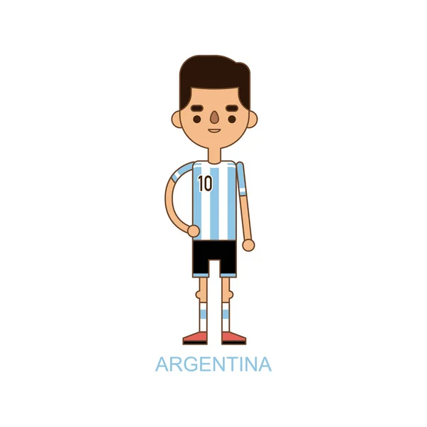 National Euro Cup argentina soccer football player vector illustration - Stok Vektor