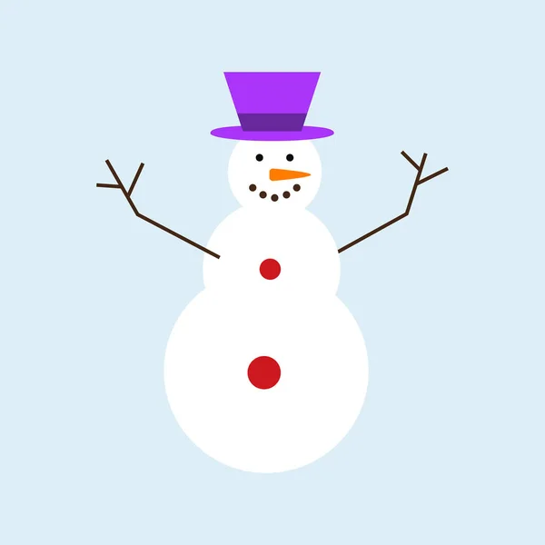 Illustration vectorielle de personnage de bonhomme de neige dessin animé . — Image vectorielle