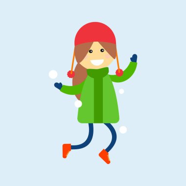 Kış kız vektör çizim.