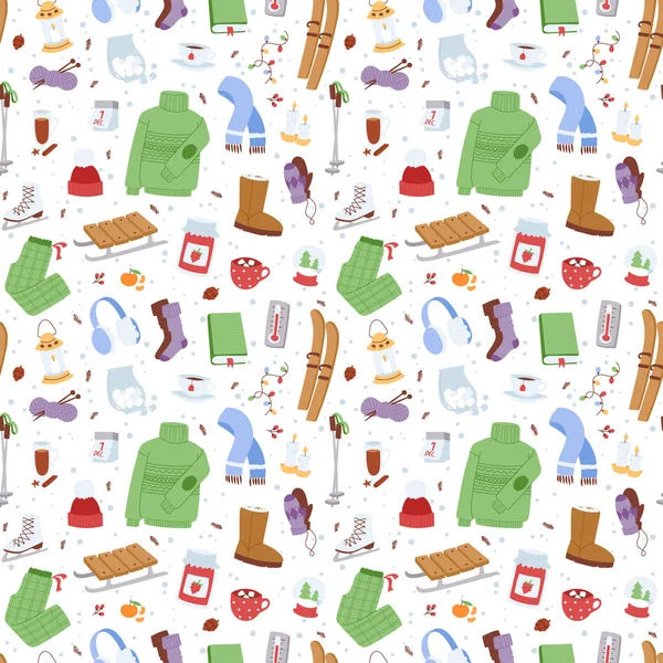 Kış simgeler Dikişsiz desen vektör yamalar.